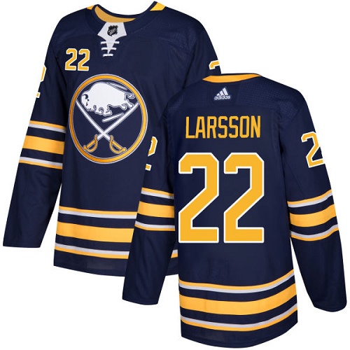 Men Adidas Buffalo Sabres #22 Johan Larsson Navy Blue Home Authentic Stitched NHL Jersey->buffalo sabres->NHL Jersey